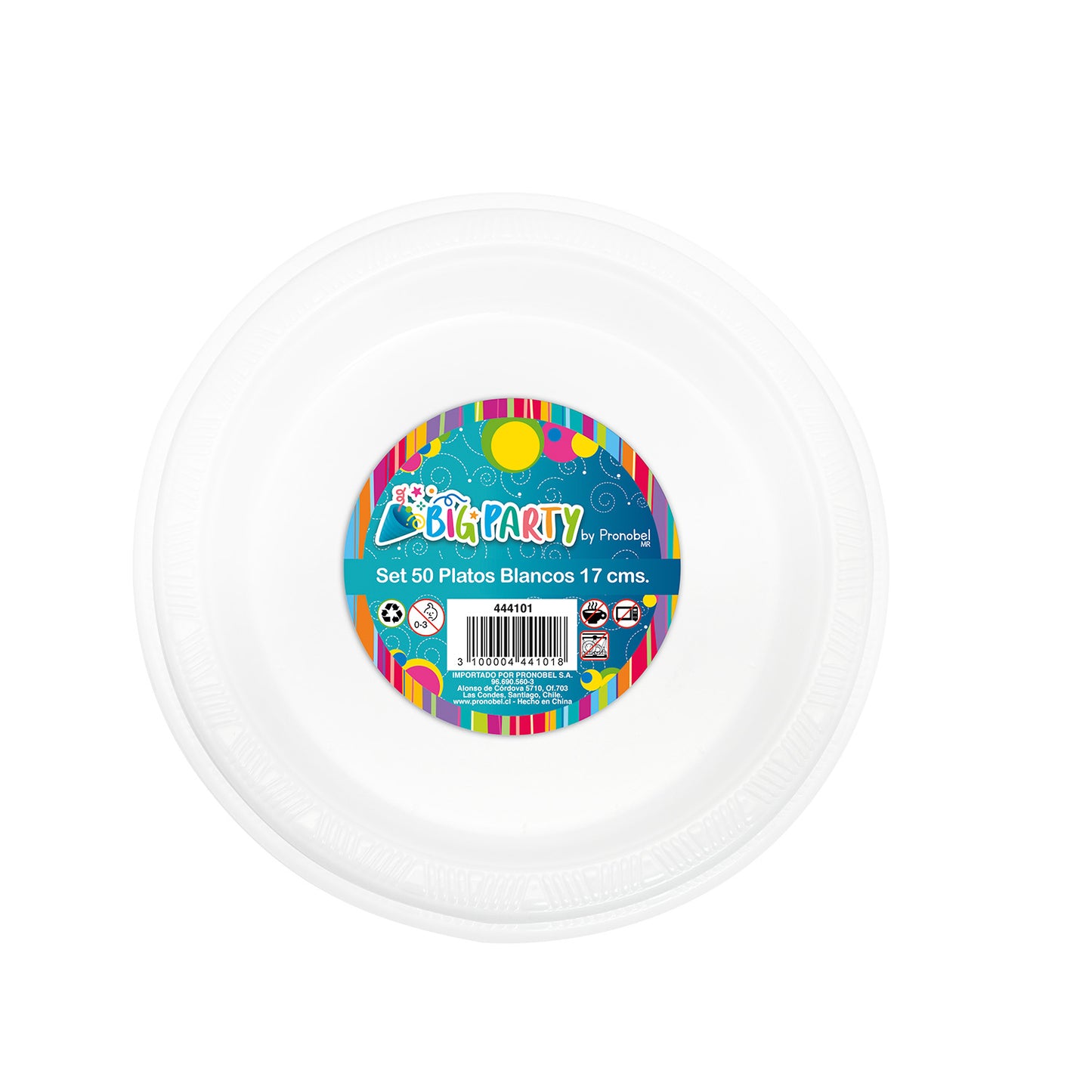 Plato Blanco 17 cm 50 Piezas | Big Party