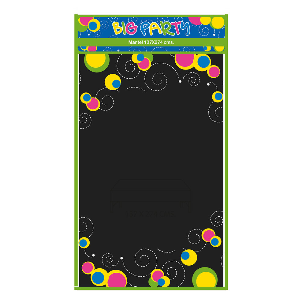 Mantel Negro 137x274 cm Big Party | Big Party