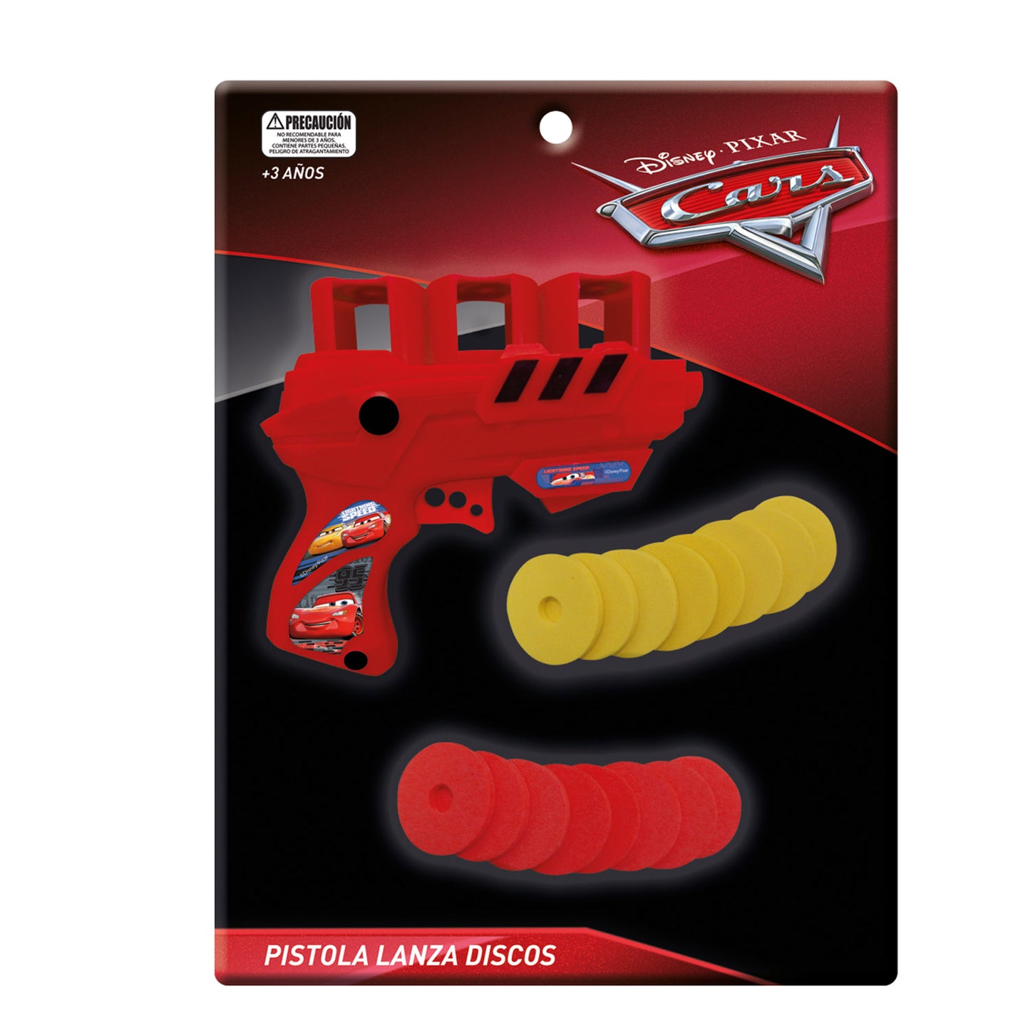 Pistola Lanza Discos En Blister | Cars Disney