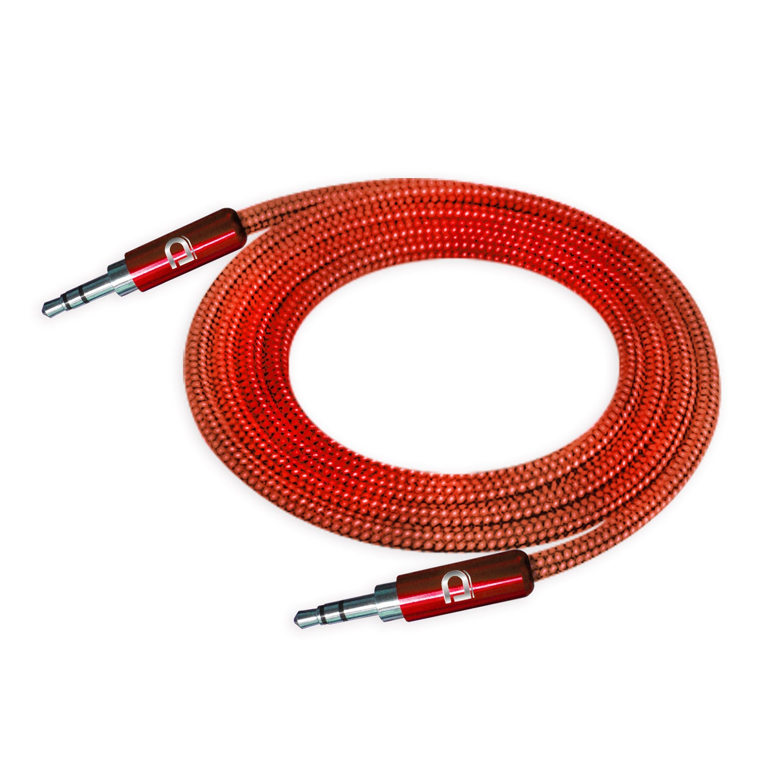 Cable Audio 3.5 a 3.5 Punta Metal Rojo 1 metro