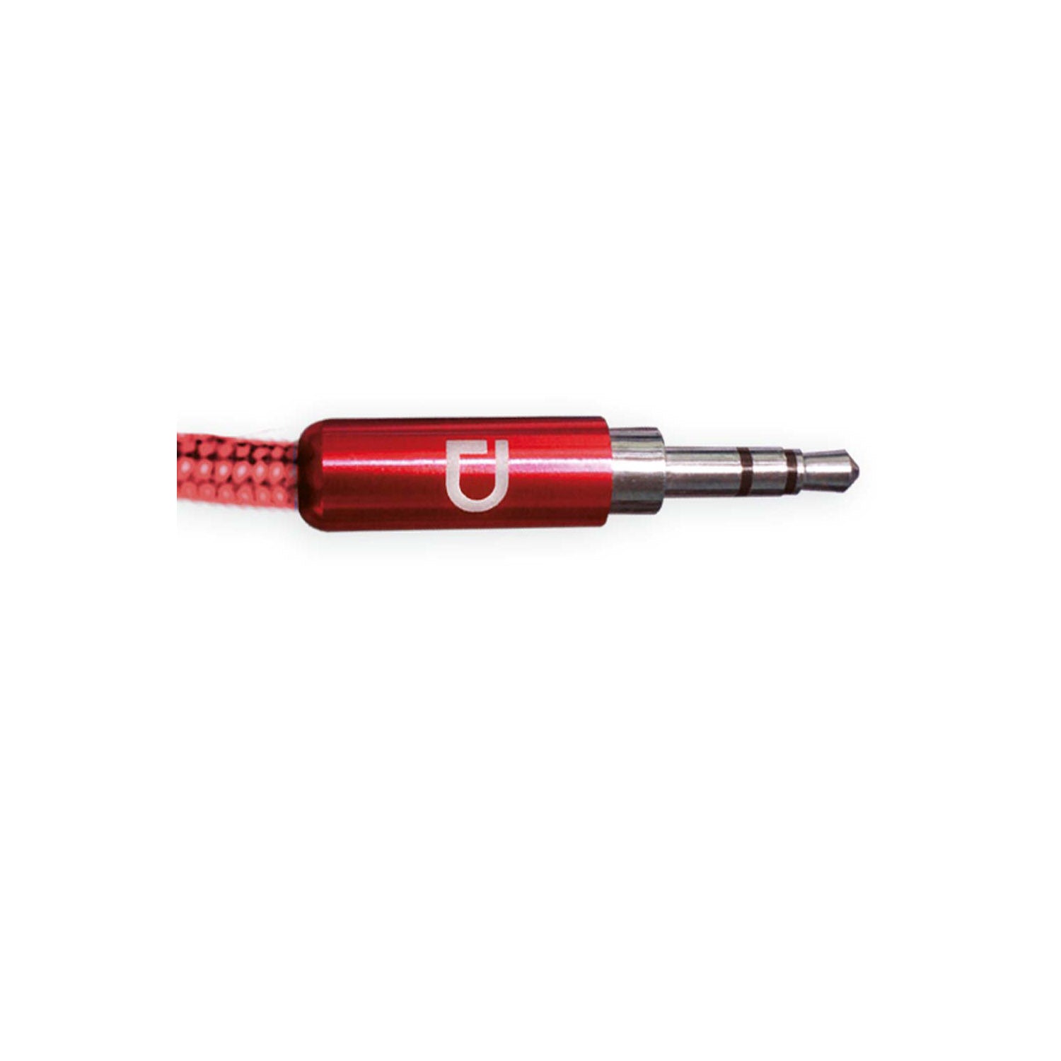 Cable Audio 3.5 a 3.5 Punta Metal Rojo 1 metro