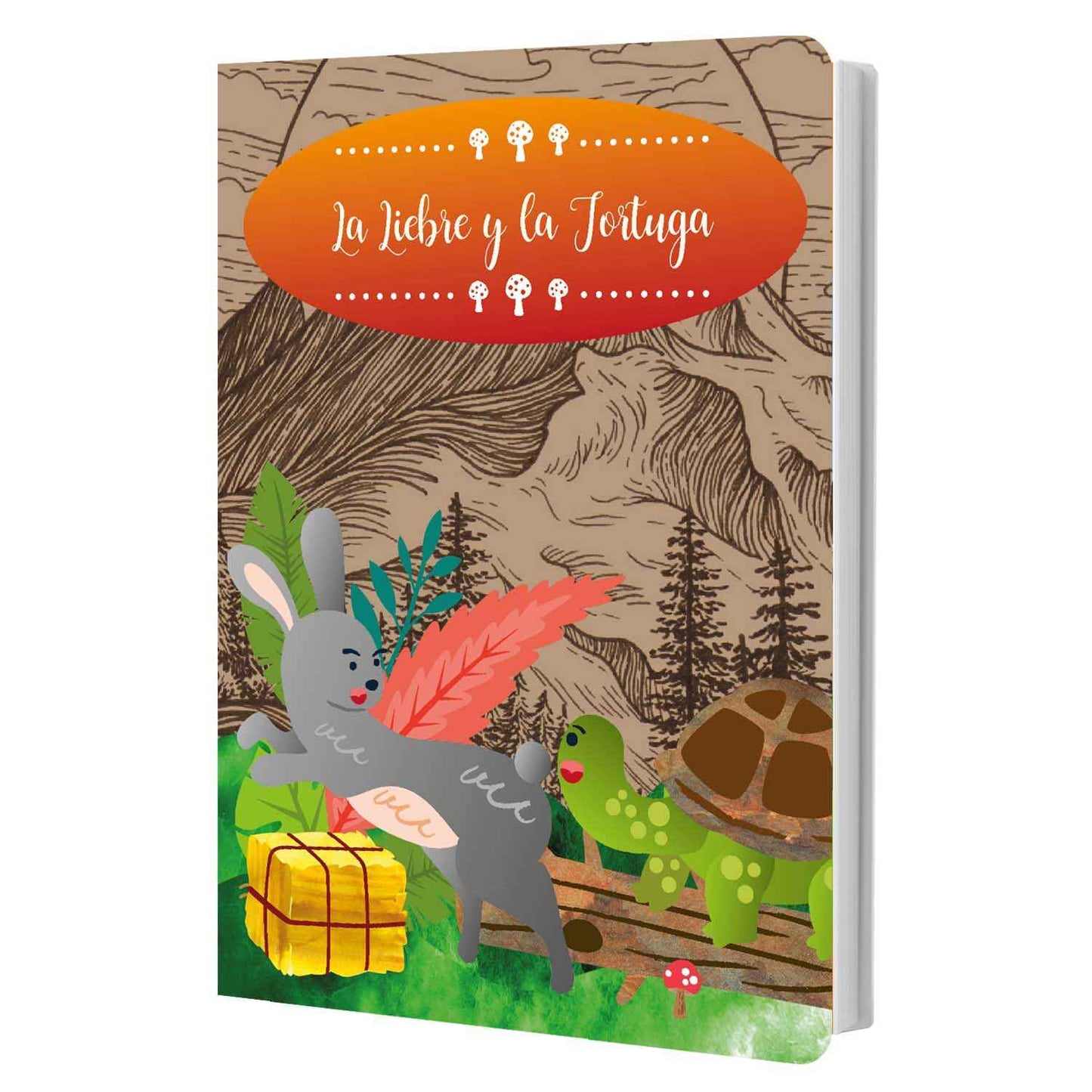 Libro De Cuento Tapa Dura La Liebre y La Tortuga 10 Páginas | Art & Craft