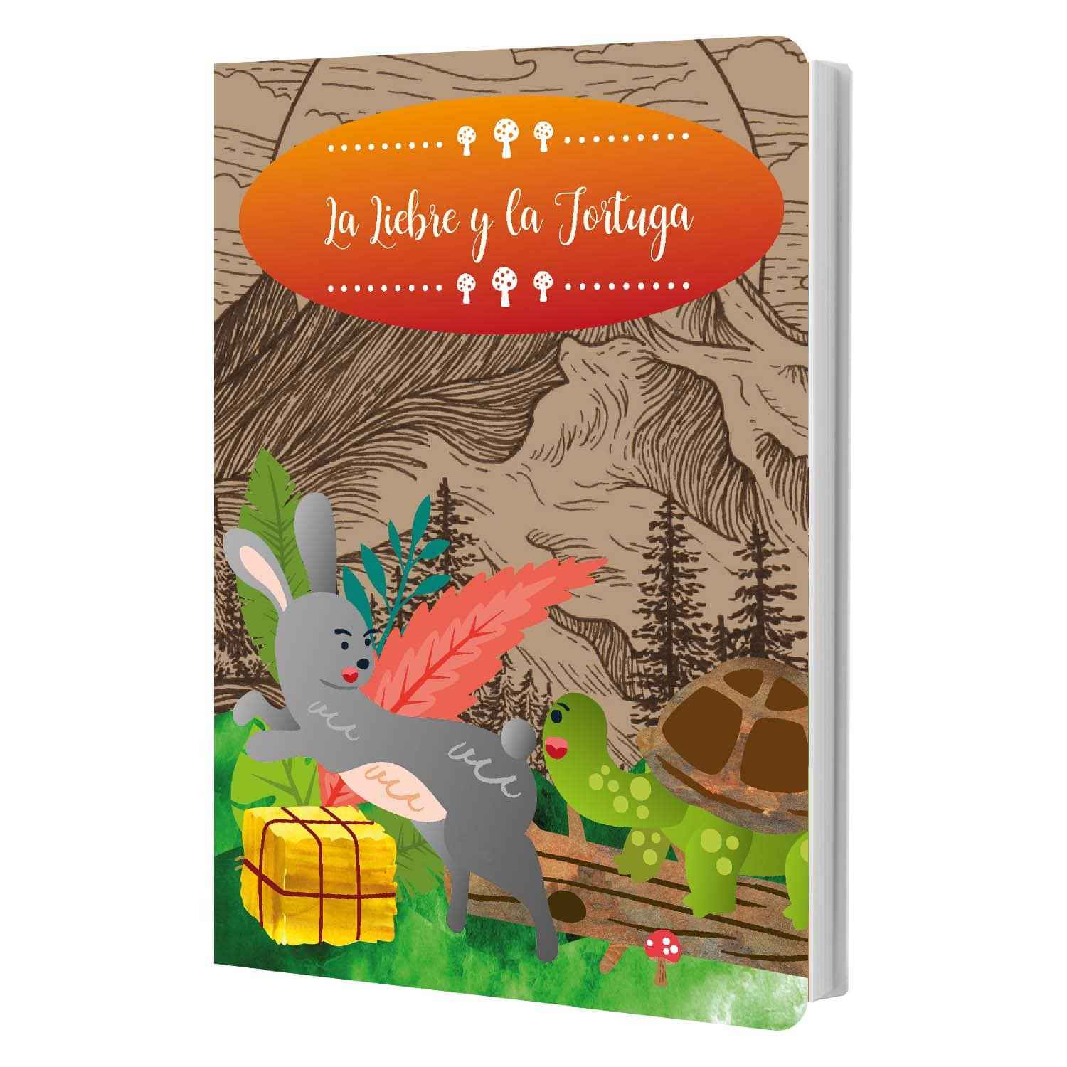 Libro De Cuento Tapa Dura La Liebre y La Tortuga 10 Páginas | Art & Craft