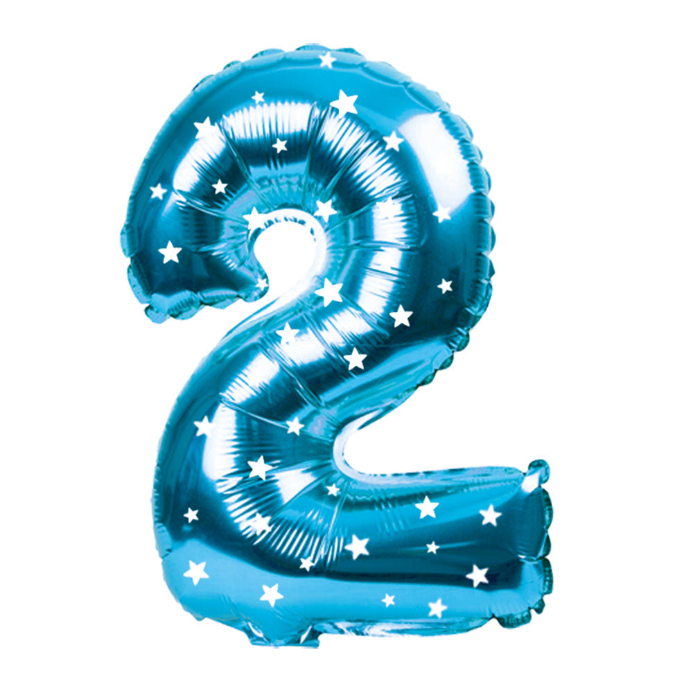 Globo Metálico Celeste 76 cm N° 2 | Big Party