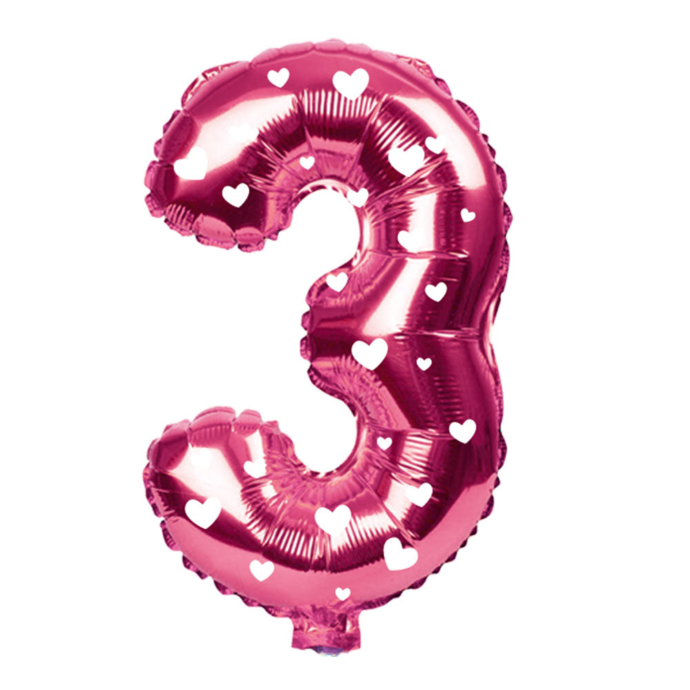 Globo Metálico Rosado 76 cm N° 3 | Big Party