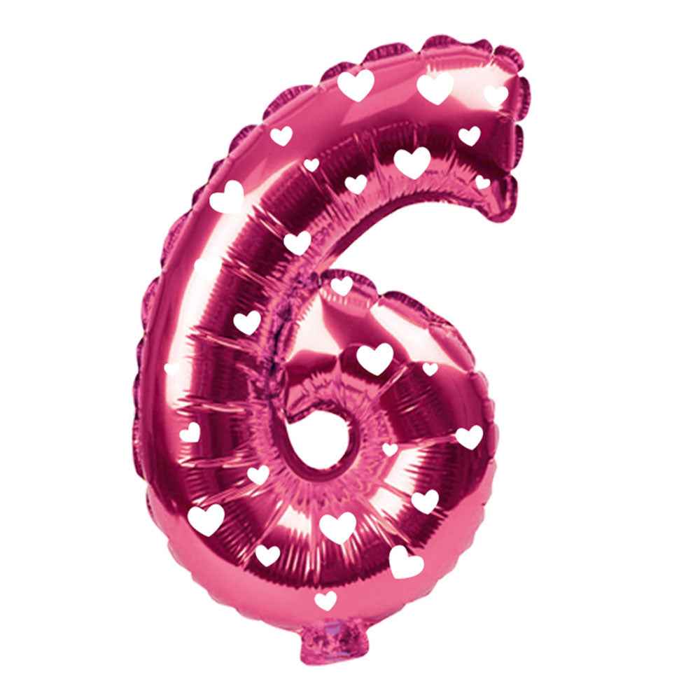 Globo Metálico Rosado 76 cm N° 6 | Big Party