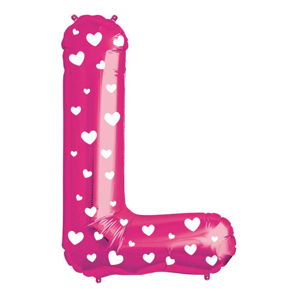 Globo Metálico Rosado 76 cm Letra L | Big Party