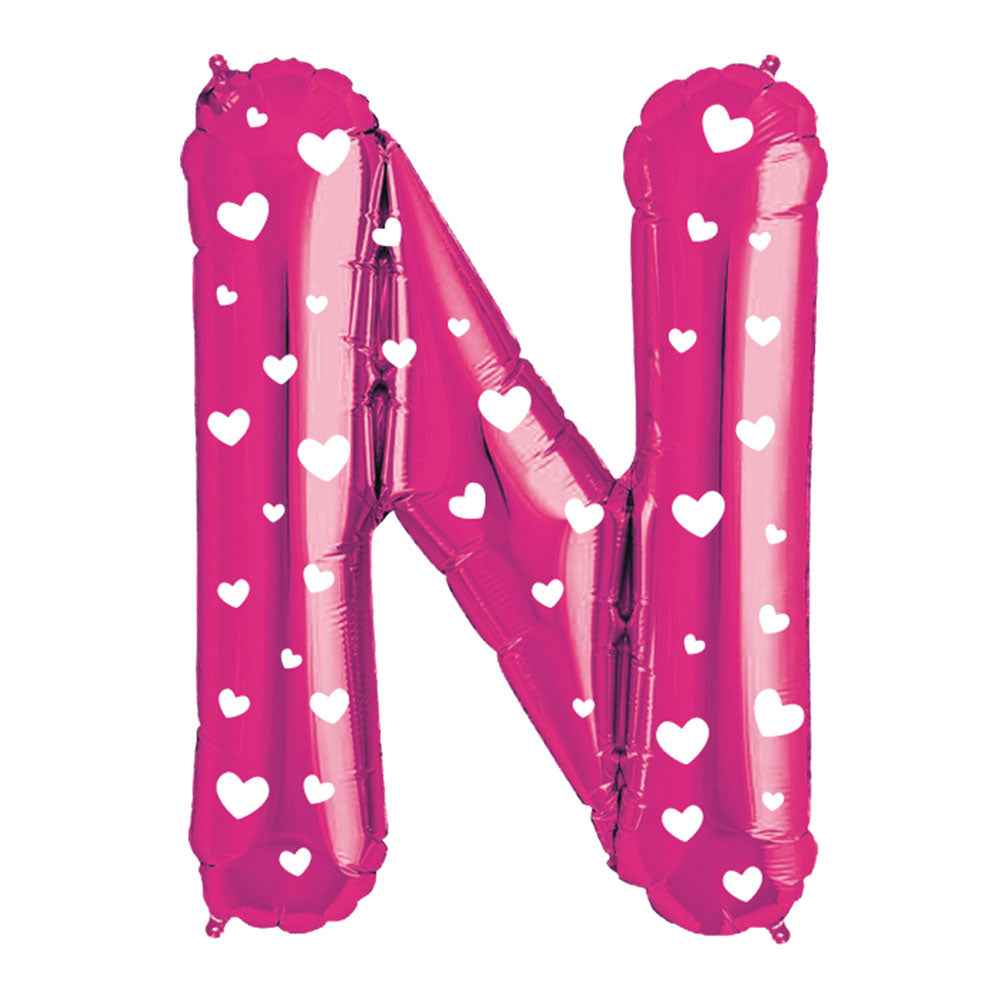 Globo Metálico Rosado 76 cm Letra N | Big Party