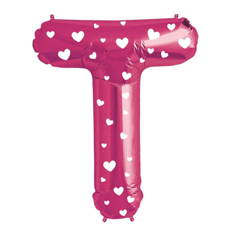 Globo Metálico Rosado 76 cm Letra T | Big Party