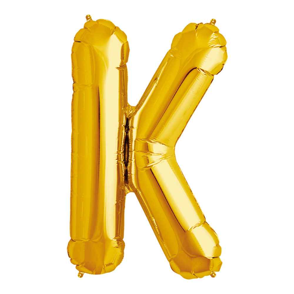 Globo Metálico Dorado 76 cm Letra K | Big Party