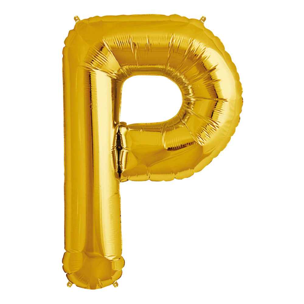 Globo Metálico Dorado 76 cm Letra P | Big Party