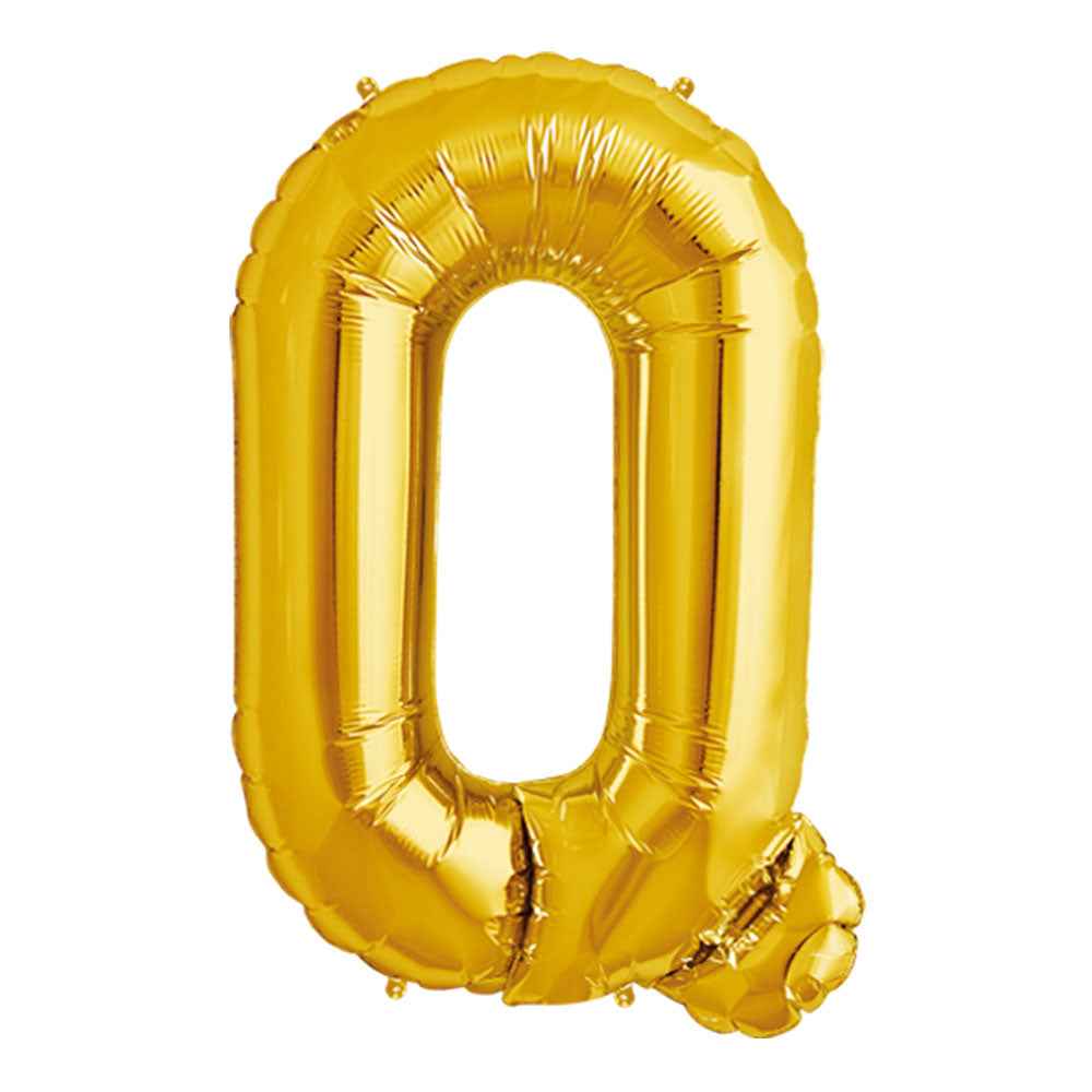 Globo Metálico Dorado 76 cm Letra Q | Big Party