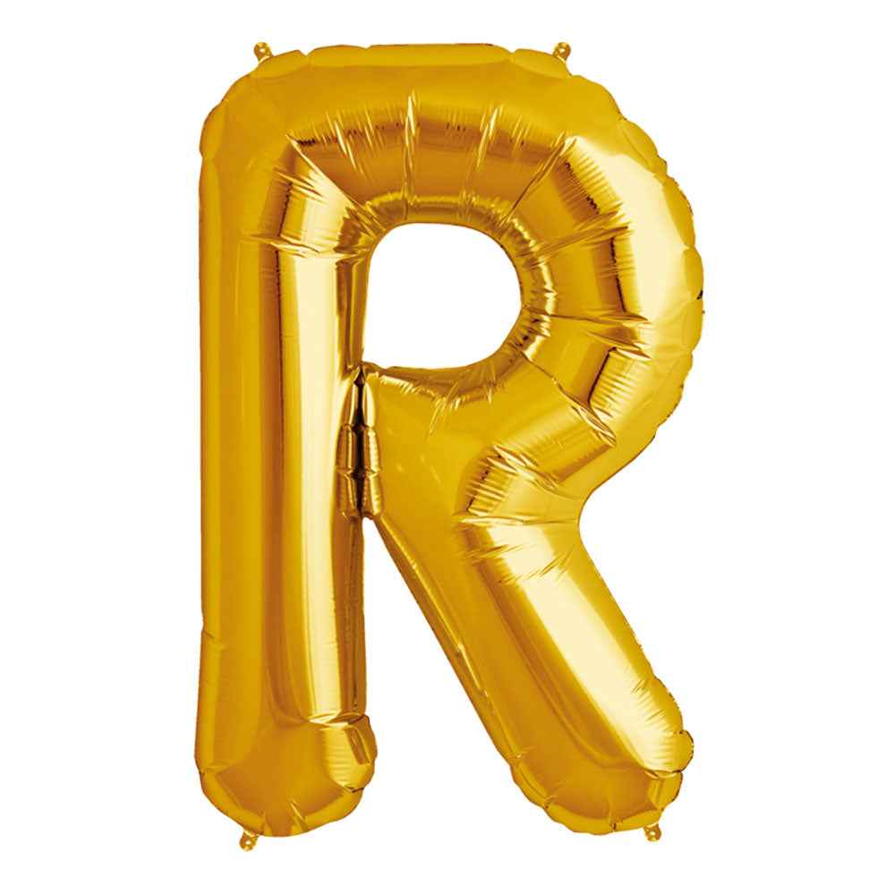 Globo Metálico Dorado 76 cm Letra R | Big Party