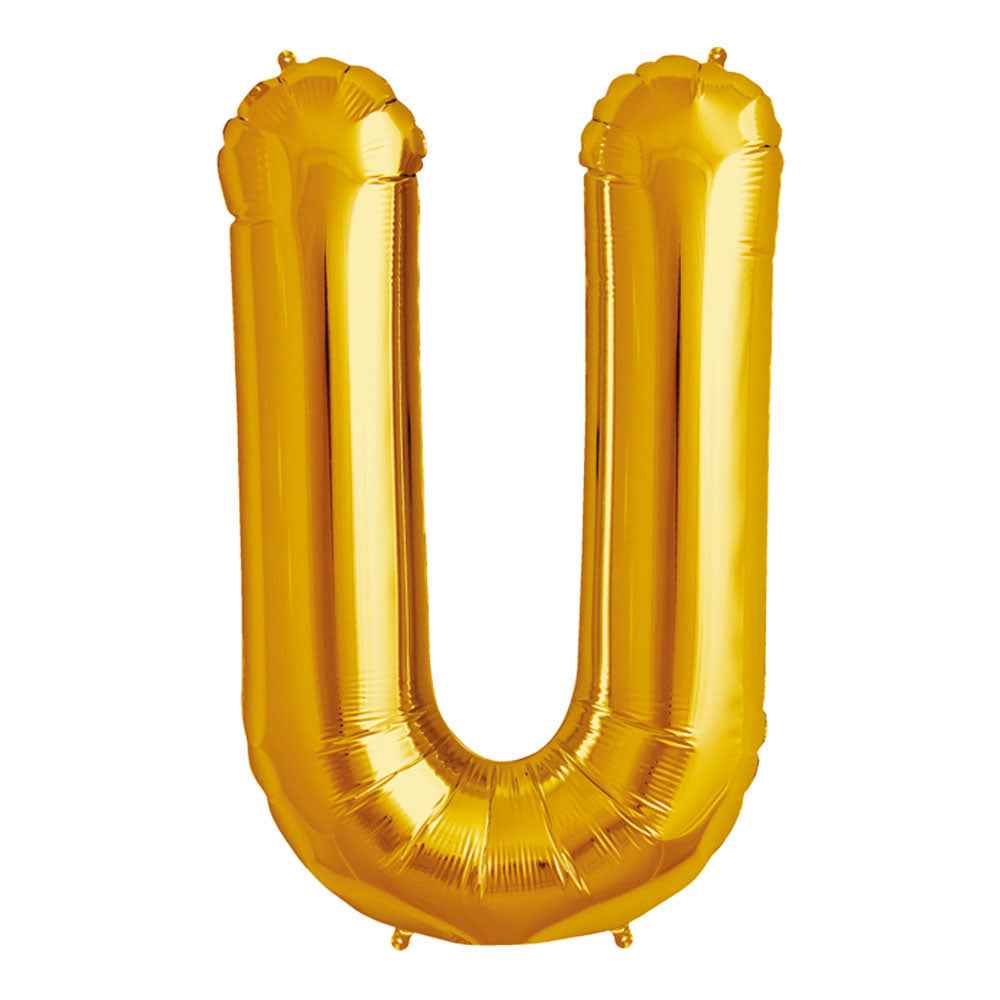 Globo Metálico Dorado 76 cm Letra U | Big Party