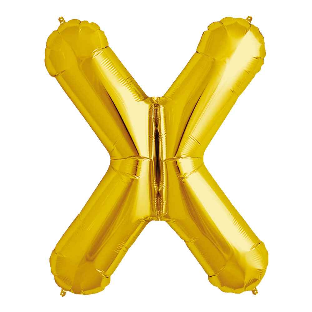 Globo Metálico Dorado 76 cm Letra x | Big Party