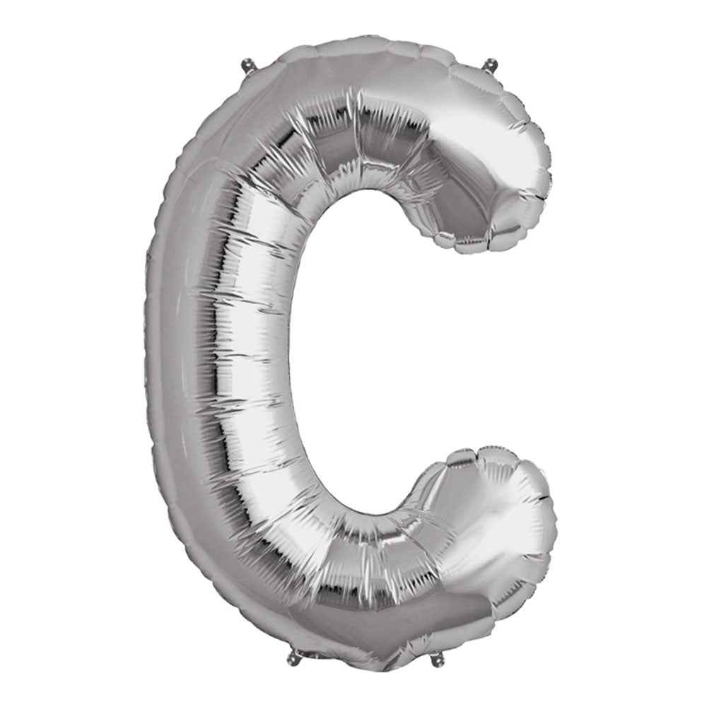 Globo Metálico Plateado 76 cm Letra C | Big Party