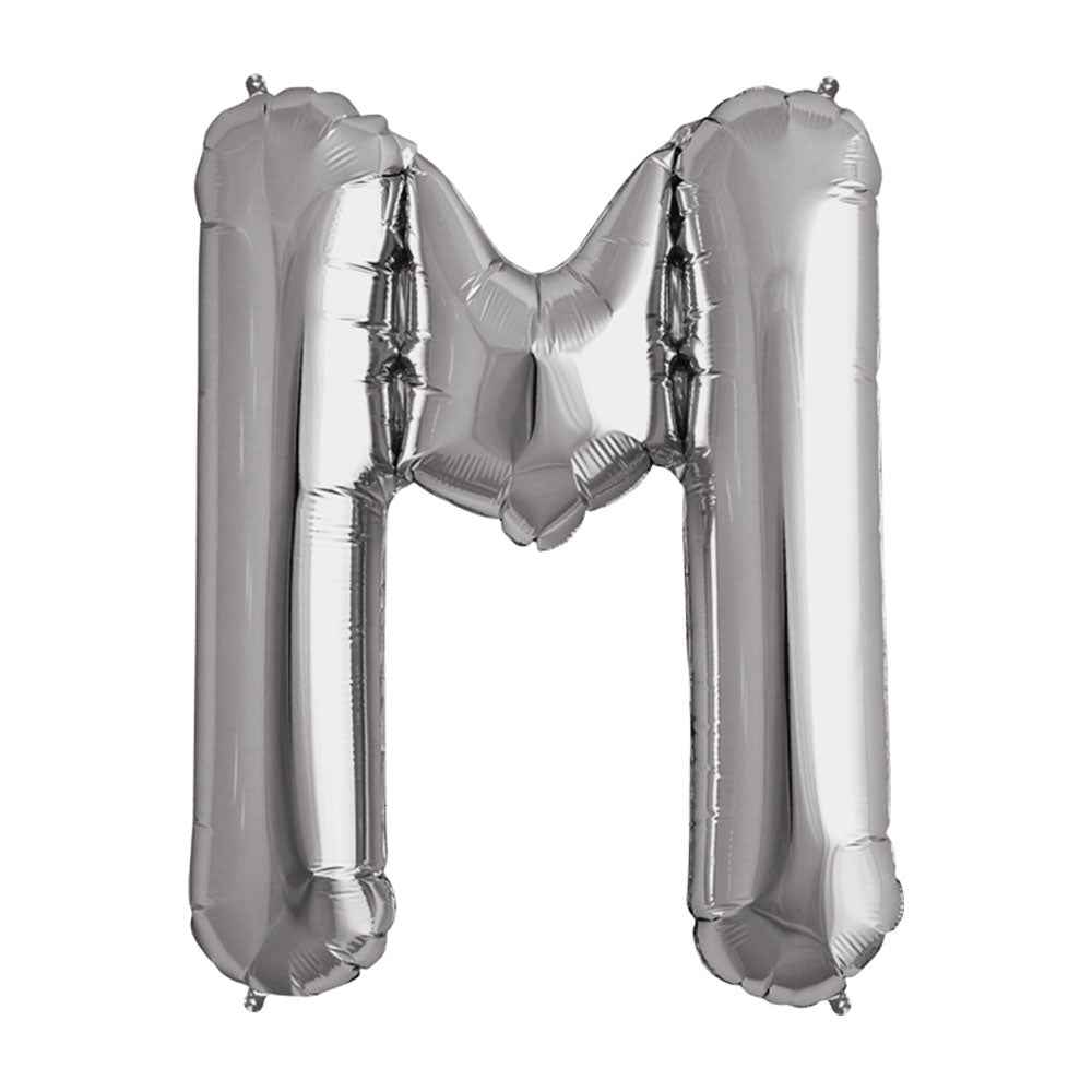 Globo Metálico Plateado 76 cm Letra M | Big Party