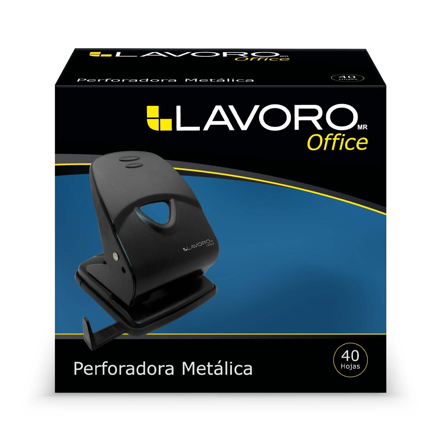 Perforadora Grande Metal 40 Hojas Negro | Lavoro