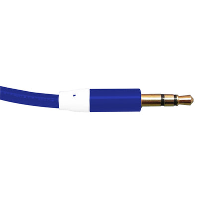 Cable Espiral Audio 3.5 a 3.5 Punta Metal Azul 1 metro | Datacom
