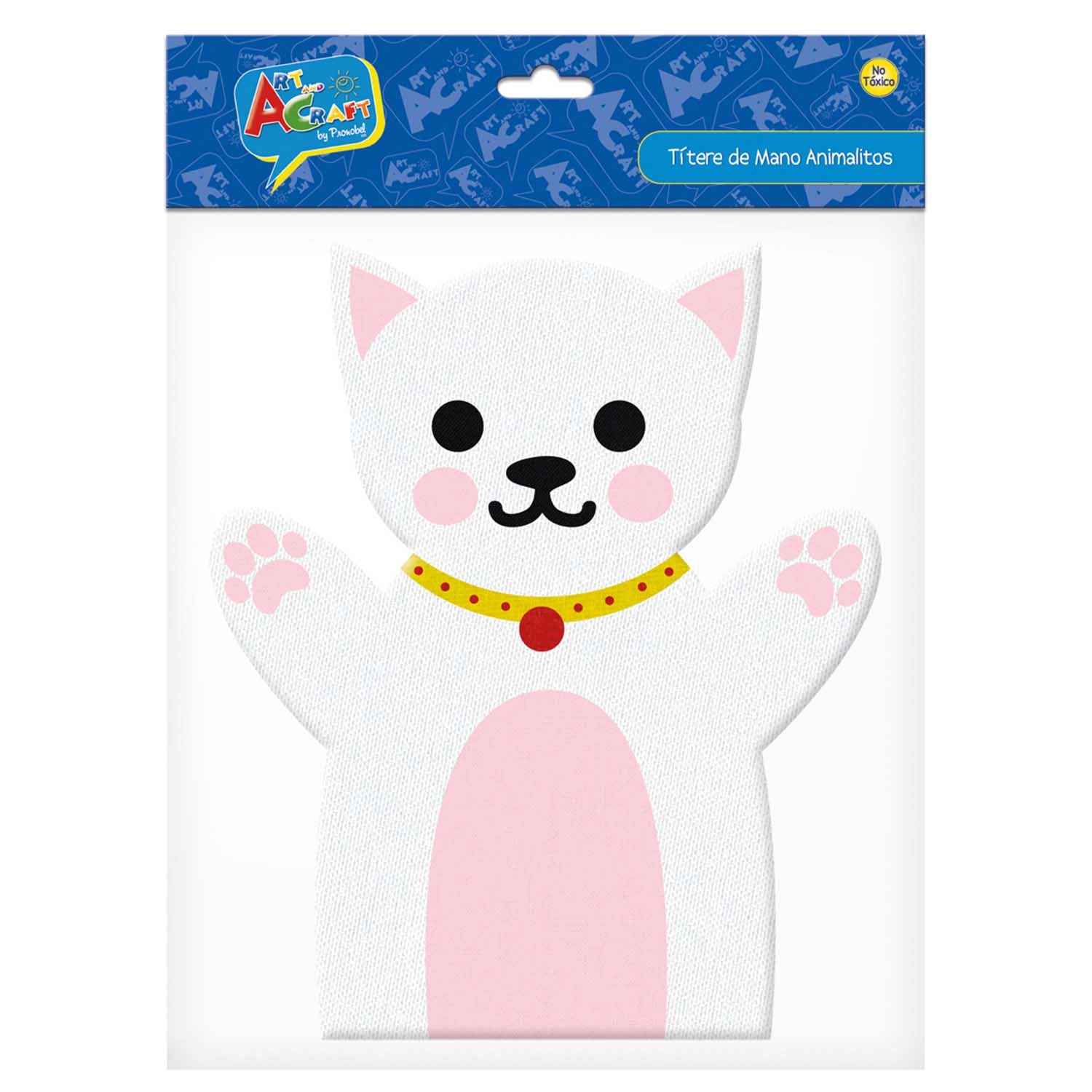 Títere Mano Perro/Gato Bolsa Con Header | Art & Craft