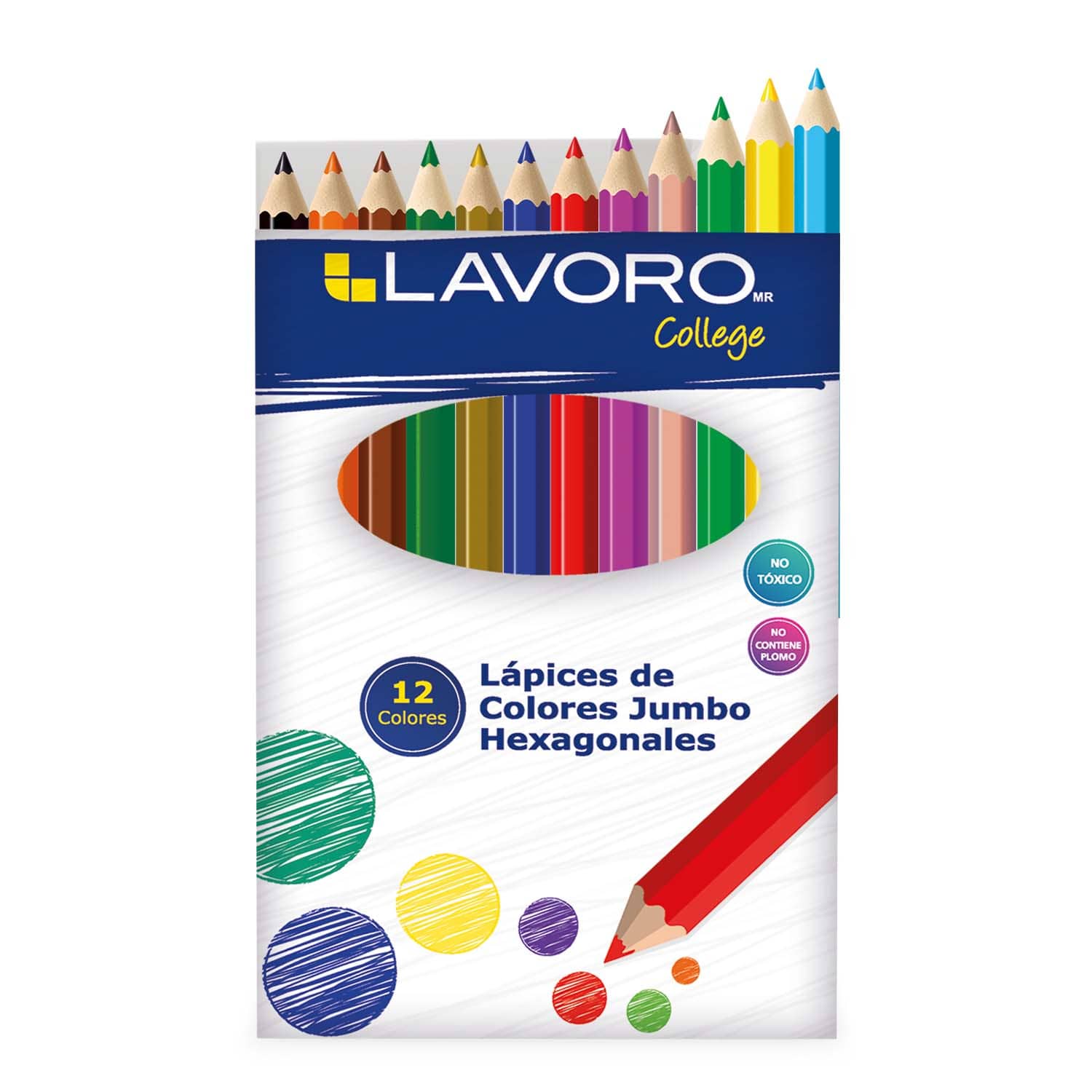 Lápices 12 Colores Jumbo Hexagonal | Lavoro