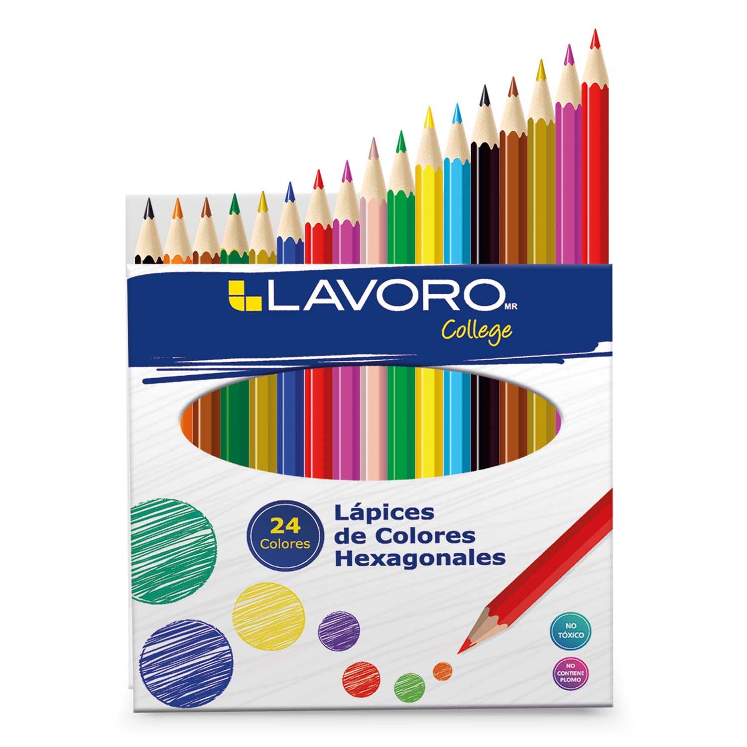 Lápices 24 Colores Largo Hexagonal | Lavoro