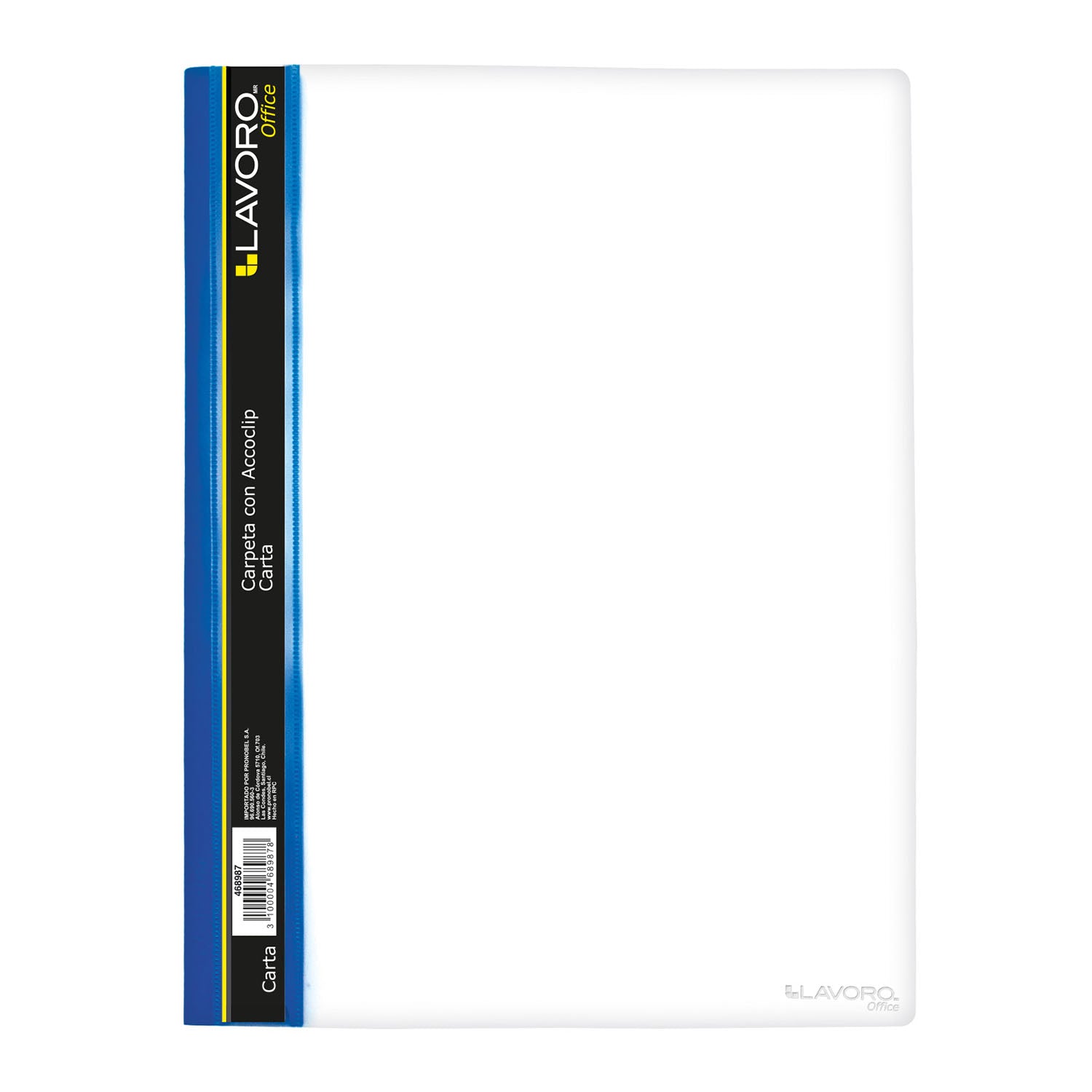 Carpeta con Accoclip Carta Vinil Transparente Azul Lavoro