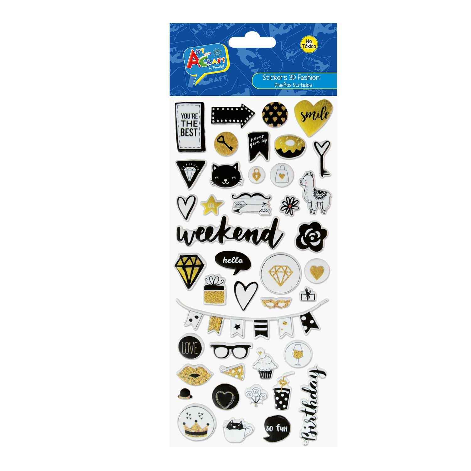 Sticker 3D Fashion 4 Surtidos Bolsa Con H | Art & Craft