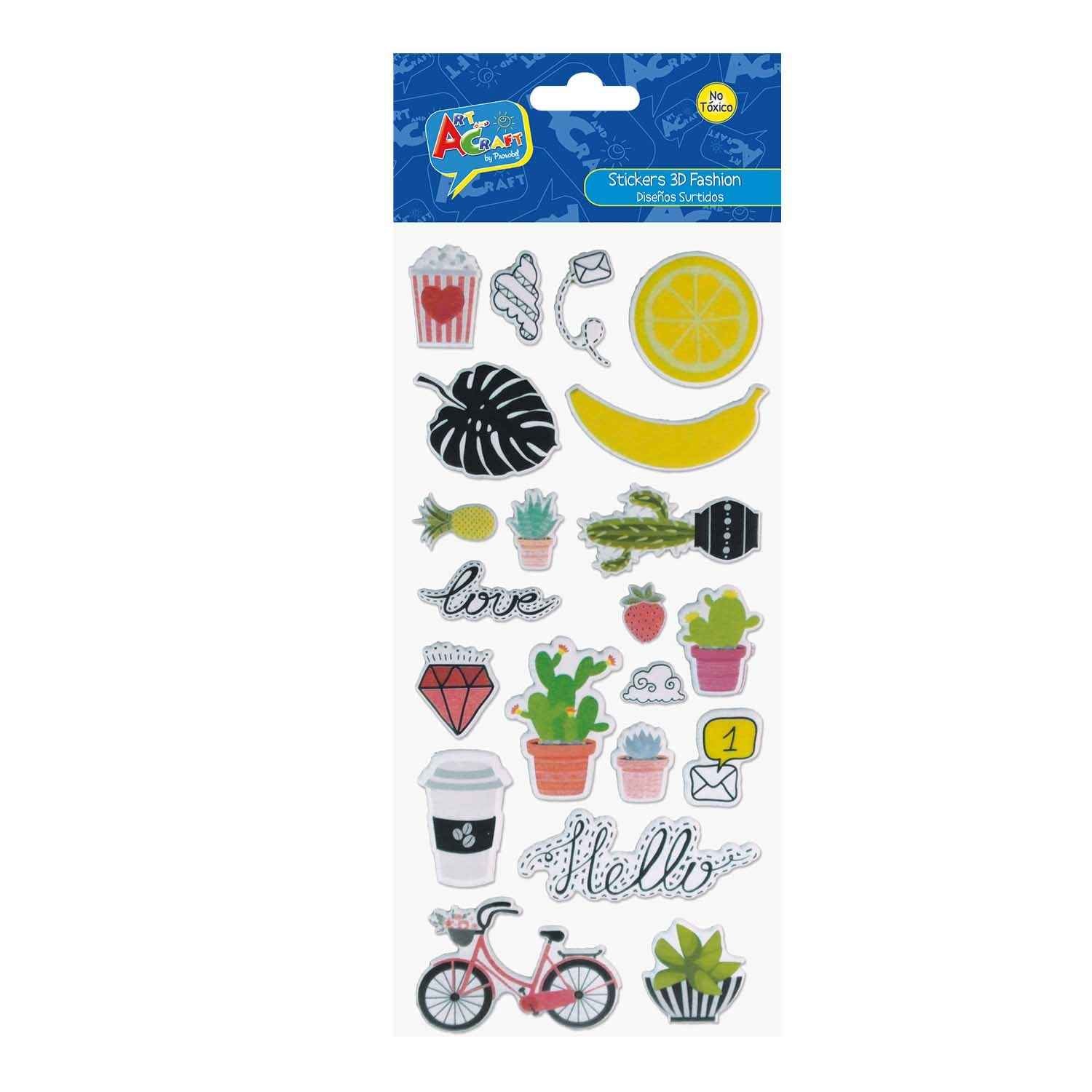Sticker 3D Fashion 4 Surtidos Bolsa Con H | Art & Craft