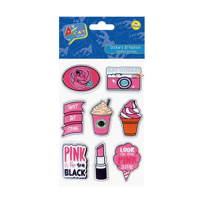 Sticker 3D Fashion 3 Surtidos Bolsa Con H | Art & Craft