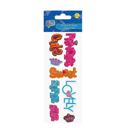 Sticker Glitter 3D Fashion 3 Surtidos Bolsa Con H | Art & Craft