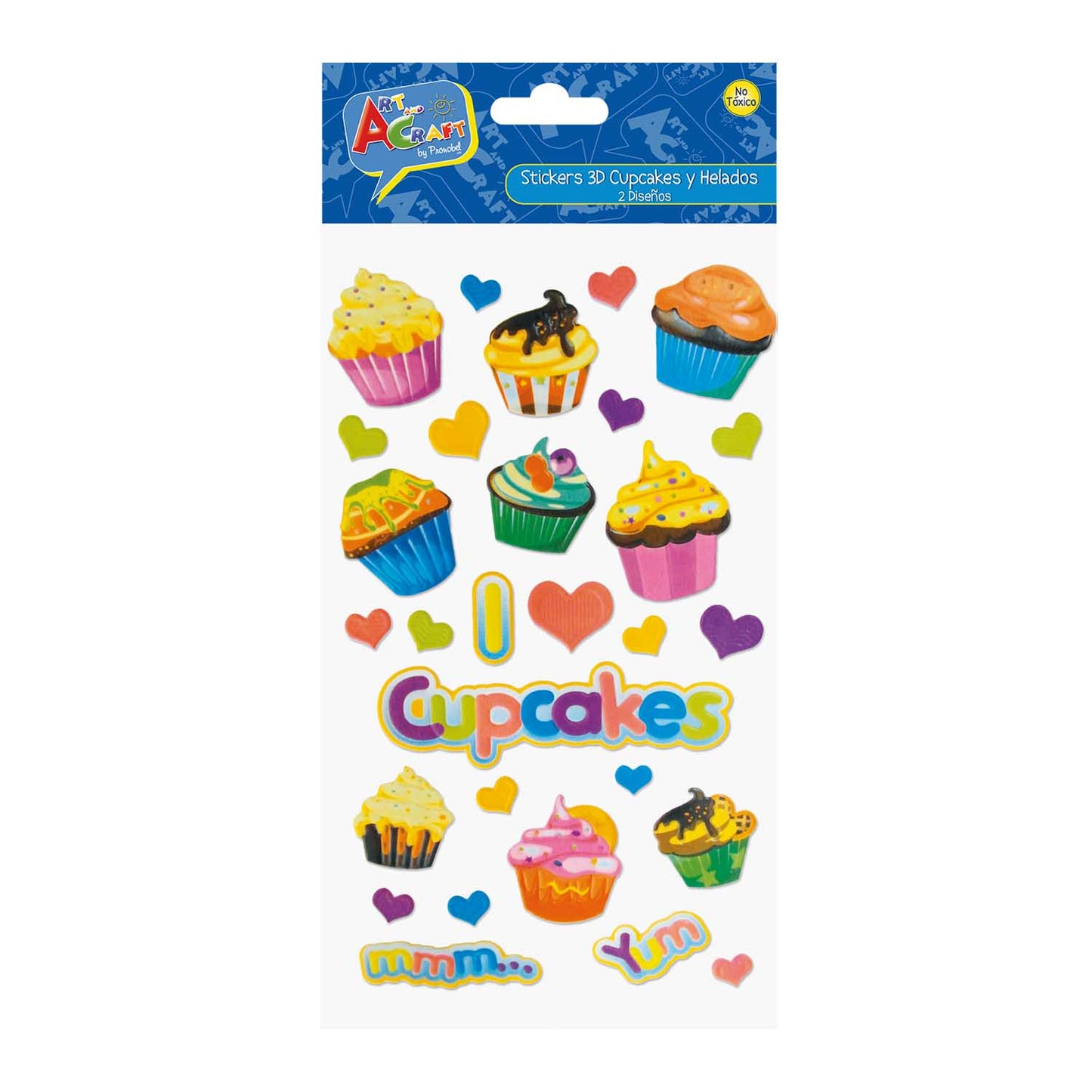 Sticker 3D 2 Surtidos Cupcake/Dulces Bolsa | Art & Craft