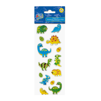 Sticker 3D Dino/Piñas Y Flaming | Art & Craft