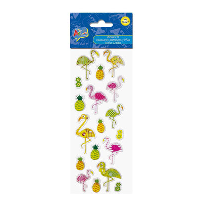 Sticker 3D Dino/Piñas Y Flaming | Art & Craft