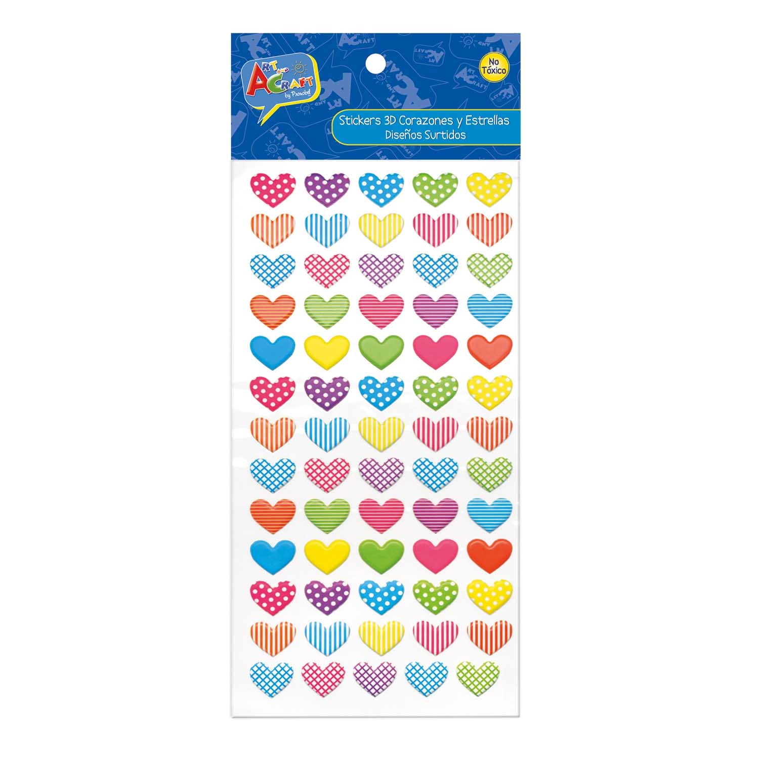 Sticker PVC 3D Corazones Y Estrella | Art & Craft