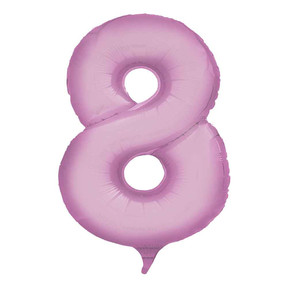 Globo Metálico Satín Matte 40 cm N° 8 (Rosa-Celeste-Rojo-Morado) | Big Party