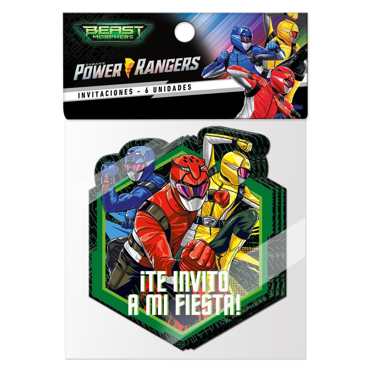 Set 6 Invitaciones Power Ranger | Power Rangers