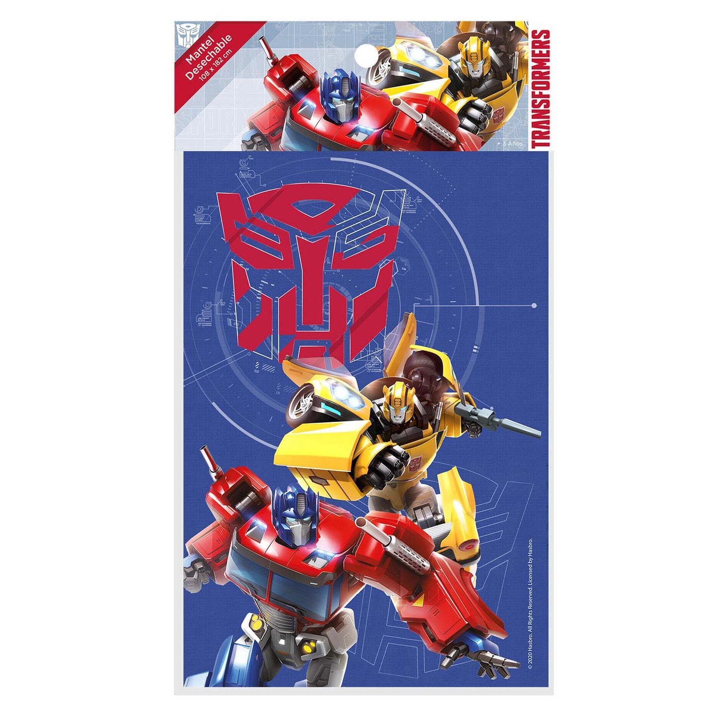 Mantel Desechable Transformers 108x182 cm | Transformers