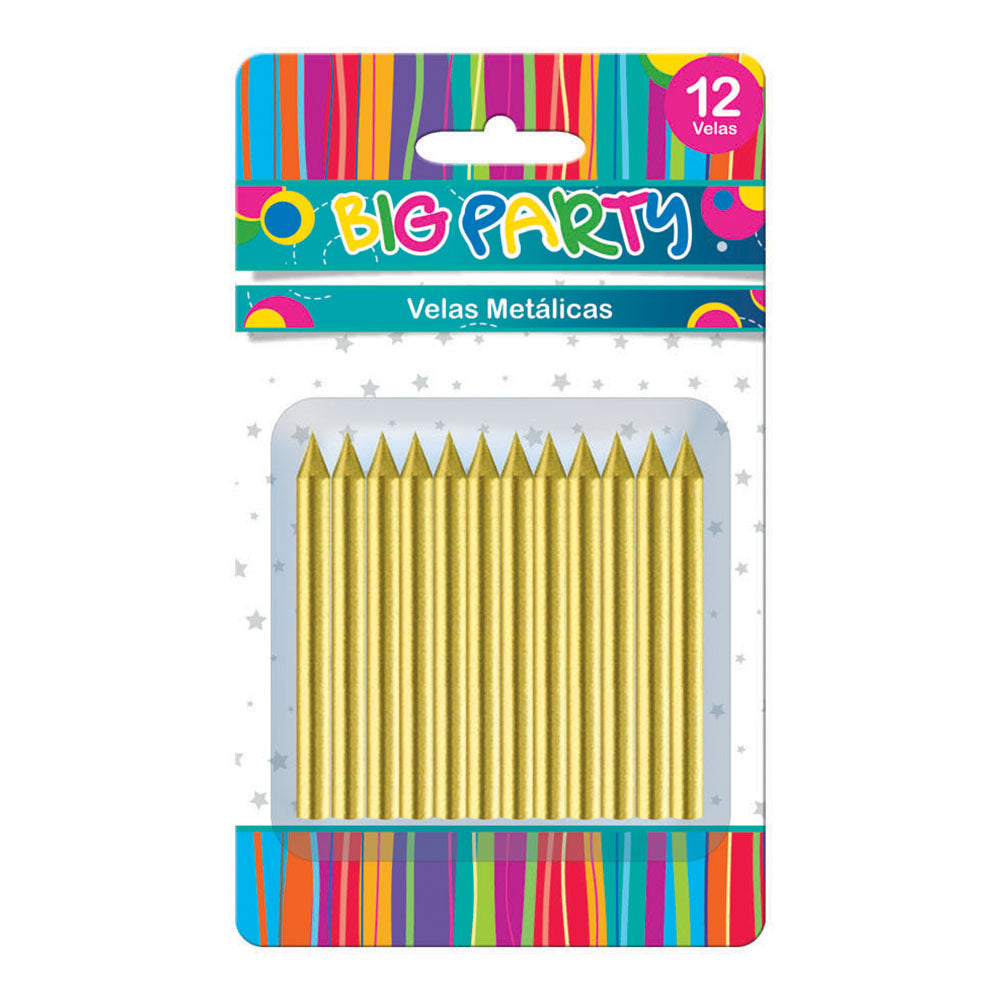 Vela Metálica 12Pcs 6 cm | Big Party