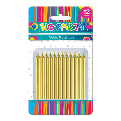 Vela Metálica 12Pcs 6 cm | Big Party