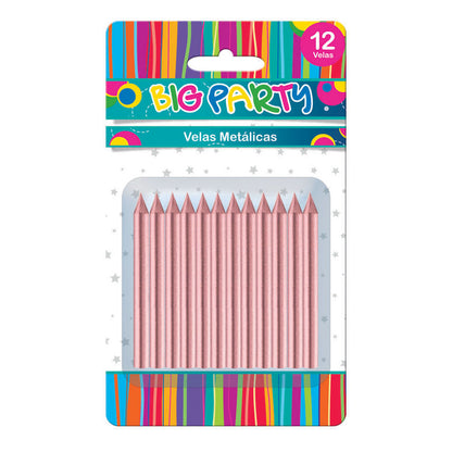 Vela Metálica 12Pcs 6 cm | Big Party