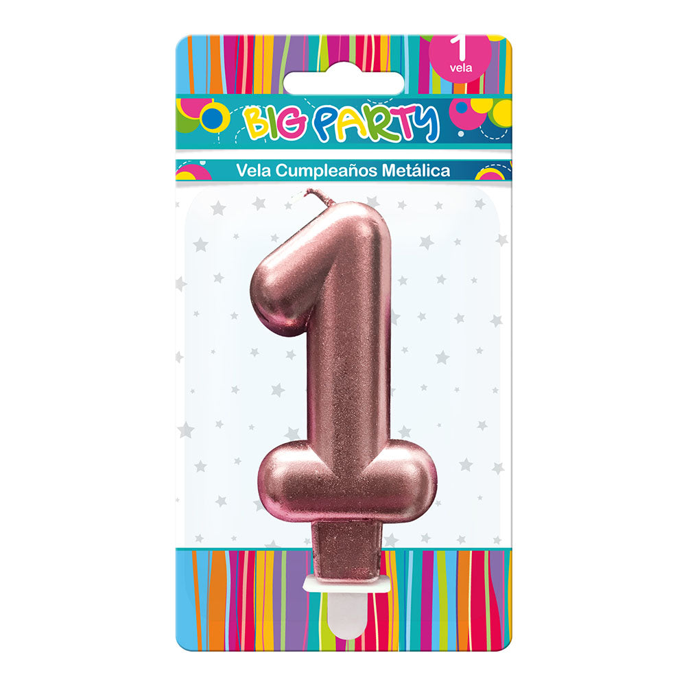 Vela Metálica N° 1 Gold/Silver/Rose Gold | Big Party