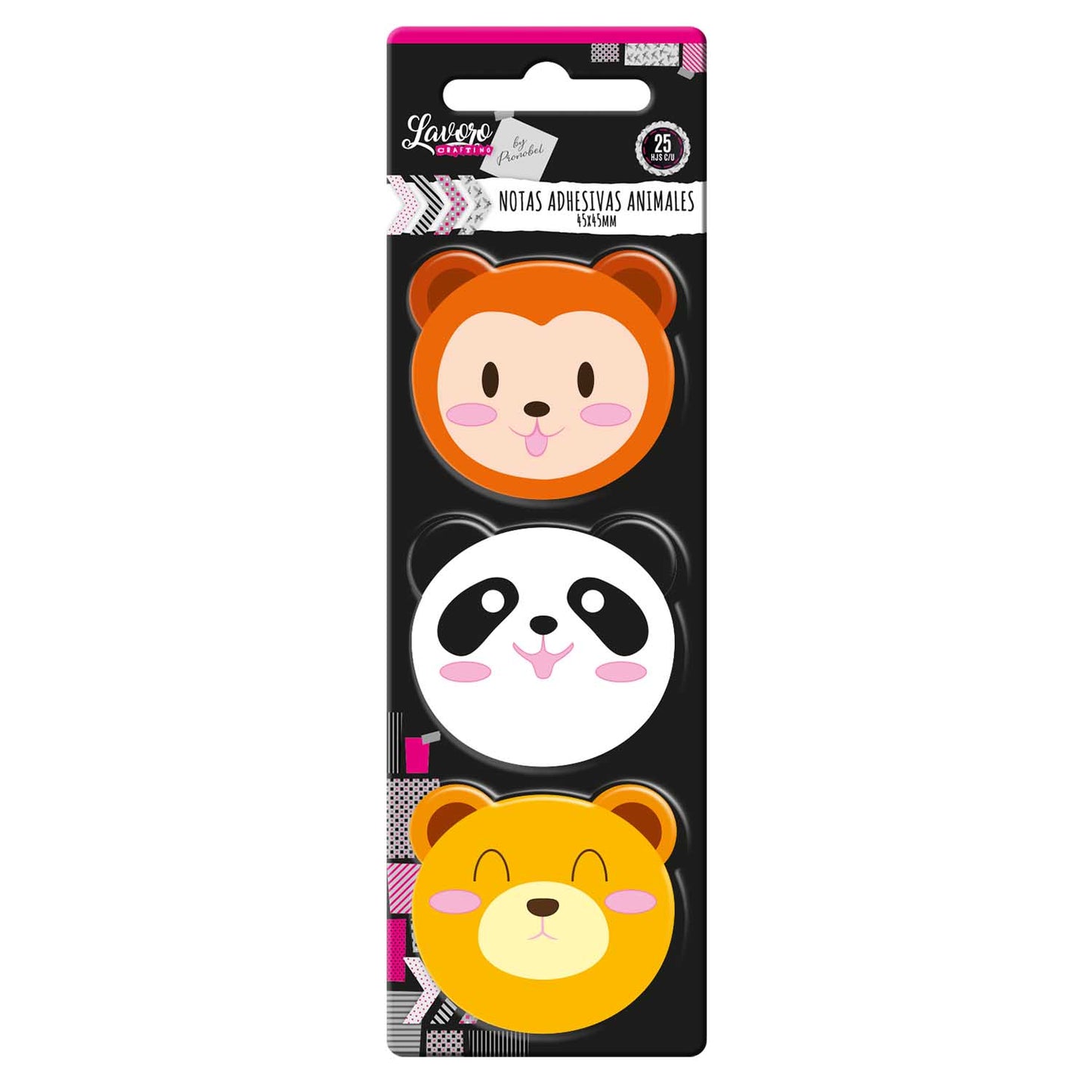 Nota Adhesiva Animales 45x45mm 25 Hojas Con U Diseño 1 | Lavoro