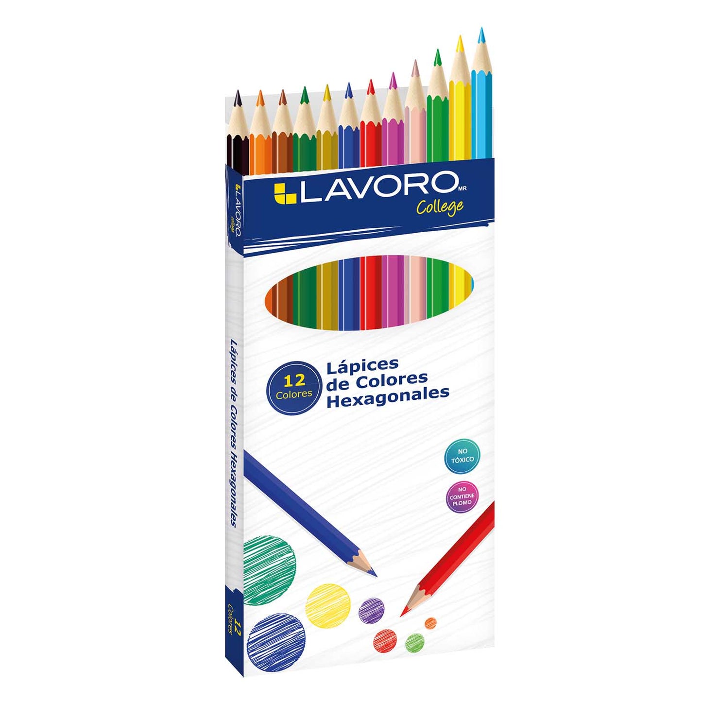 Lap De Colores Largo Hexagonal 12 Col | Lavoro