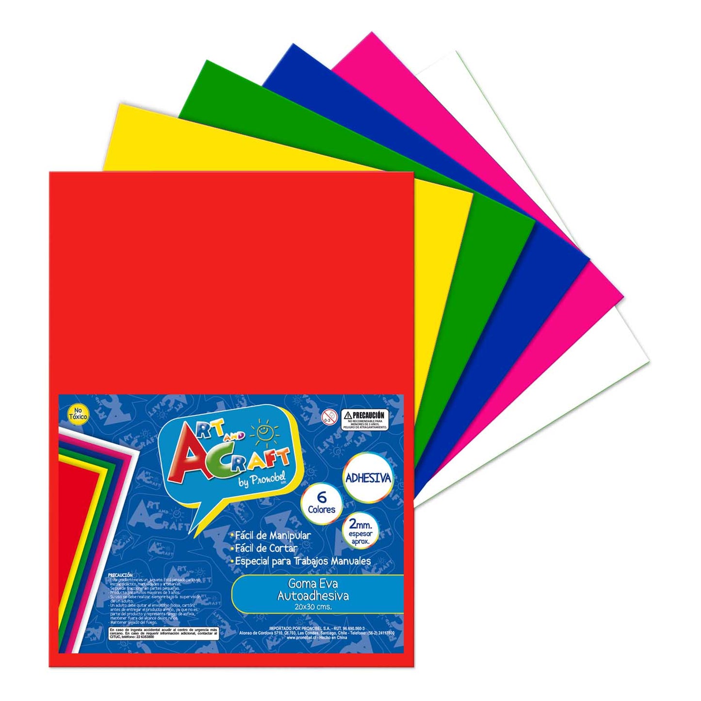 Goma Eva Autoadhesiva 6 Piezas 2 mm | Art & Craft