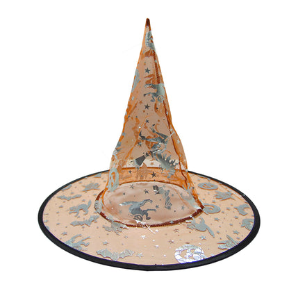 Sombrero Naranja Transparente Bruja 38 cm | Big Party