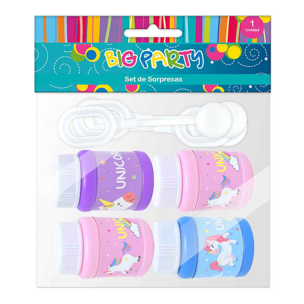 Set Sorpresas 4 Burbujas Unicornios | Big Party
