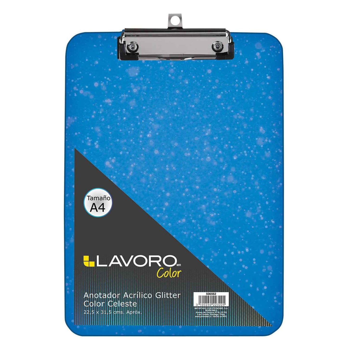 Anotador Acrílico A4 Con Glitter Azul | Lavoro