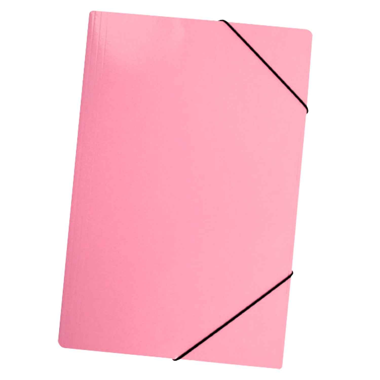 Carpeta Con Elástico Oficio Cartulina Rosado Pastel | Lavoro