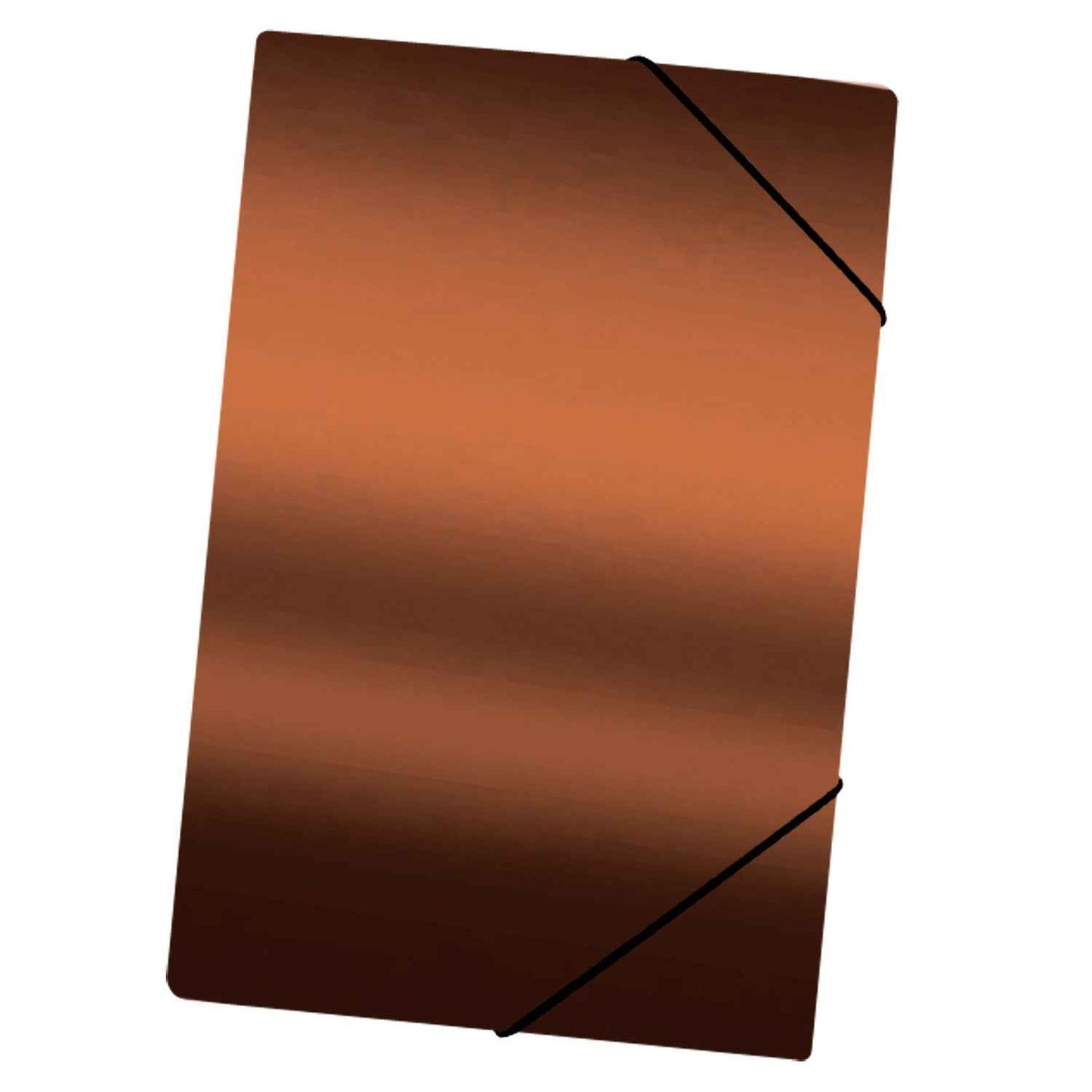 Carpeta Con Elástico Oficio Cartulina Café Metal | Lavoro